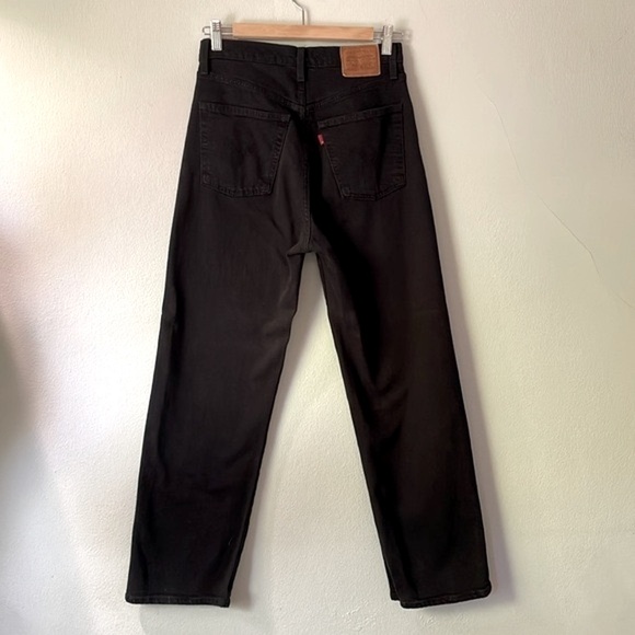 LEVI’S Premium Ribcage Straight Ankle Black Jeans in Black Sprout - Picture 5 of 12